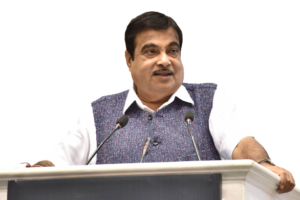 Nitin Gadkari addressing at the inauguration of the 29th National Road Safety Week 2018 in New Delhi removebg preview