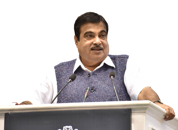 Nitin Gadkari addressing at the inauguration of the 29th National Road Safety Week 2018 in New Delhi removebg preview